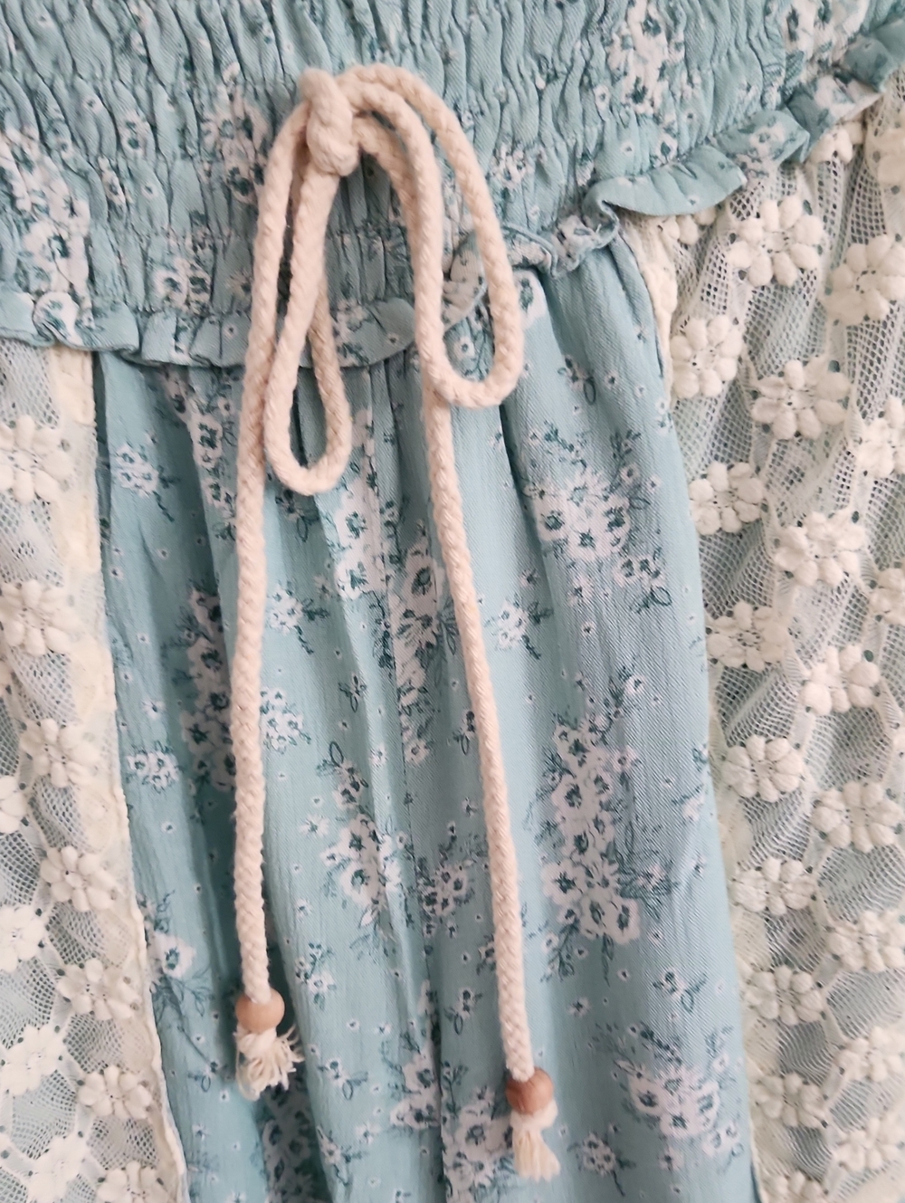 Fantastic Fawn Boho Crochet Wide-Leg Pants in Light Blue - Picture 10 of 14